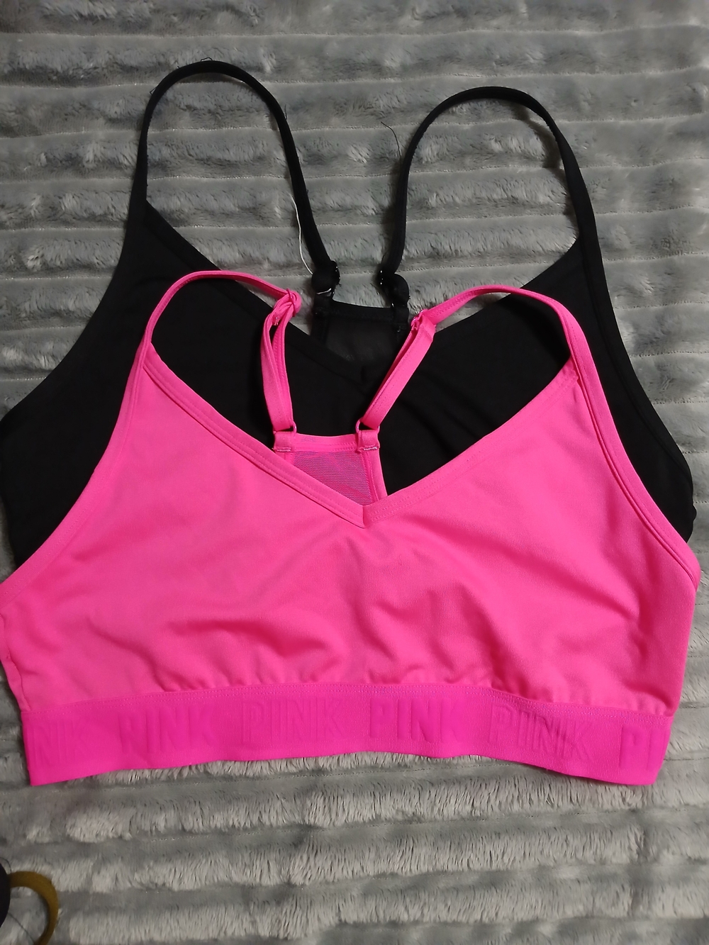 PINK Victoria's Secret Dual-Pack Bralettes in Neon Pink and Black
